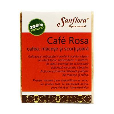 Sapun natural cu cafea, macese si scortisoara, 100 g, Sanflora