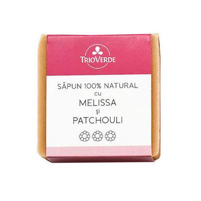 Sapun natural cu melissa si patchouli, 110 g, Trio Verde