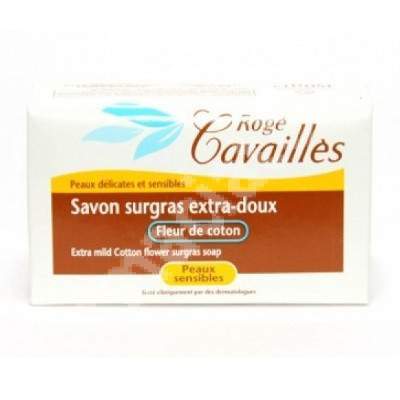 Sapun surgras extra-delicat, cu floare de bumbac, pentru piele sensibila, 250 g, Roge Cavailles