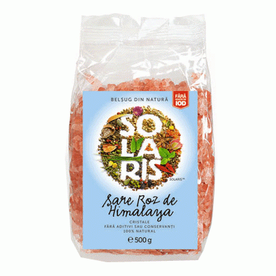 Sare roz de Himalaya cristale, 500 g, Solaris