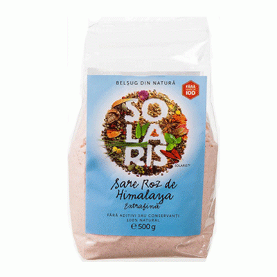 Sare roz de Himalaya extrafina, 500 g, Solaris