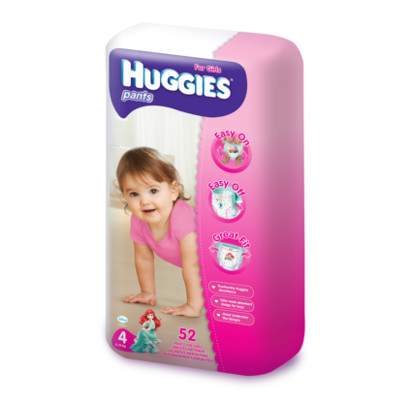 Scutece chilotei nr.4 Pants Girls, 9-14 kg, 52 bucati, Huggies