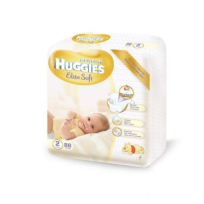 Scutece Elite Soft Mega nr 2, 4-7 kg, 88 bucati, Huggies