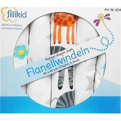 Scutece multifunctionale din finet, +0 luni, 80x80cm, 5 buc, Fillikid