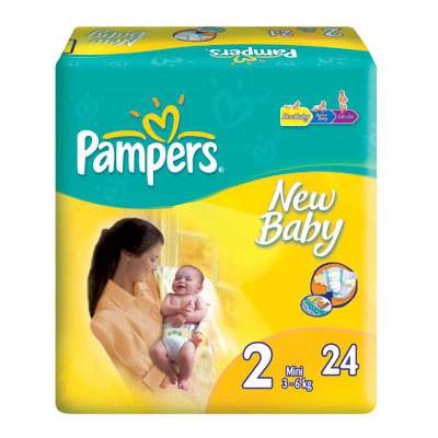 Scutece New Baby nr. 2, 3-6 kg, 24 bucati, Pampers