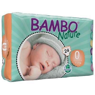 Scutece, nr.0, Premature, 1-3 kg, 24 bucati, 310130, Bambo Nature