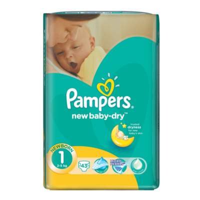 Scutece nr.1 New Born, 2-5 kg, 43 bucati, Pampers