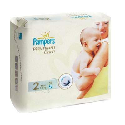 Scutece nr. 2 Premium Care Mini, 3-6 kg, 32 bucati, Pampers