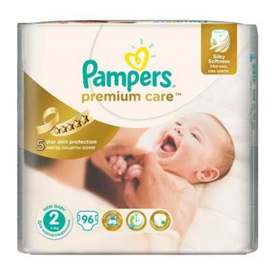 Scutece nr. 2 Premium Care Mini, 3-6 kg, 96 bucati, Pampers