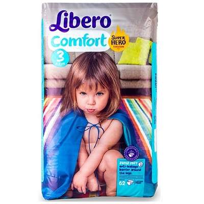 Scutece nr. 3 Comfort, 5-9 kg, 62 buc, Libero