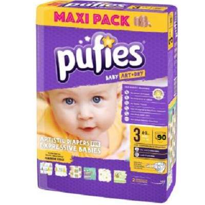 Scutece nr.3 Pufies Baby Art, 4-9Kg, 90 buc, Ficosota Sintez