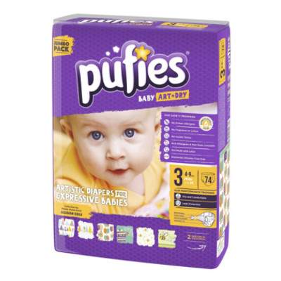 Scutece nr. 3 Pufies Baby Art Midi, 4-9 kg, 74 buc, Ficosota Sintez