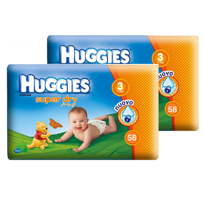 Scutece nr 3 SuperDry, 4-9 kg, 116 buc, Huggies