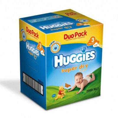 Scutece nr. 3 Super Dry, 4-9 kg, 72 bucati, Huggies