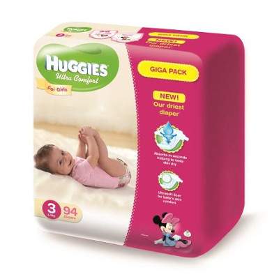 Scutece nr.3 Ultra Comfort Girl, 5-9 kg, 94 bucati, Huggies