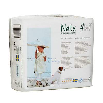 Scutece nr. 4+ Eco Junior, 9-20 kg, 25 bucati, Naty