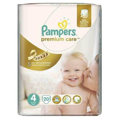 Scutece nr.4 Premium Care Maxi, 8-14 kg, 20 bucati, Pampers