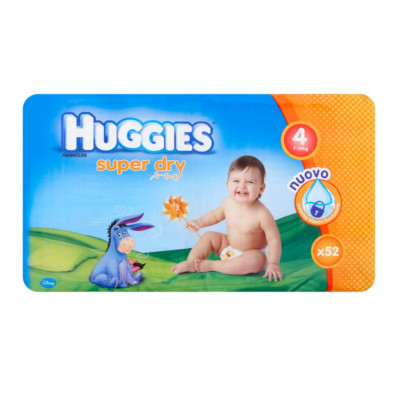 Scutece Super Dry, nr.4, 7-14 kg, 52 bucati, Huggies