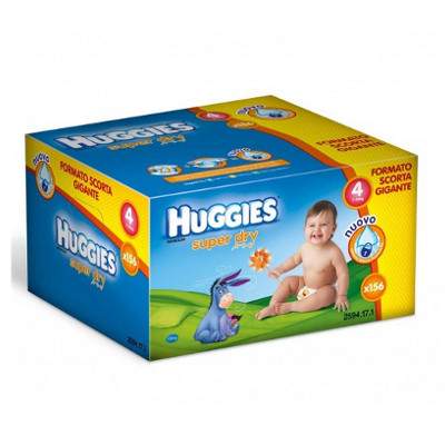 Scutece nr. 4 SuperDry, 7-14 kg, 156 bucati, Huggies