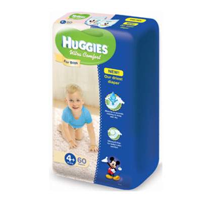 Scutece nr.4+ Ultra Comfort Boy, 10-16 kg, 60 bucati, Huggies