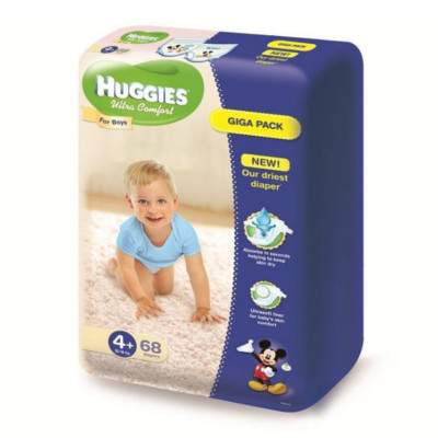 Scutece nr.4+ Ultra Comfort Boy, 10-16 kg, 68 bucati, Huggies