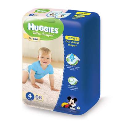 Scutece nr.4 Ultra Comfort Boy, 8-14 Kg, 66 bucati, Huggies