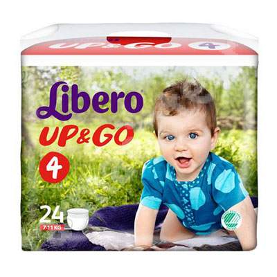 Scutece nr.4 unica folosint Up&Go, 7-11 kg, 24 bucati, Libero