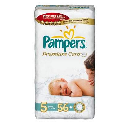 Scutece nr. 5 Premium Care Junior, 11-18 kg, 56 bucati, Pampers