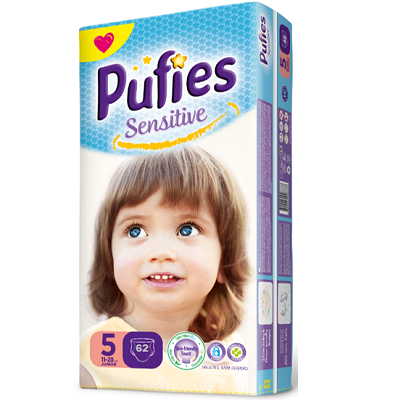 Scutece nr.5 Pufies Baby Sensitive, 11-20 kg, 62 buc, Ficosota Sintez