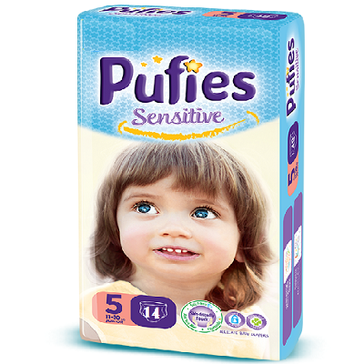 Scutece nr.5 Pufies Baby Sensitive, 11-20kg, 14 buc, Ficosota Sintez