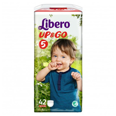 Scutece nr. 5 unica folosinta Up&Go, 10-14 kg, 42 bucati, Libero