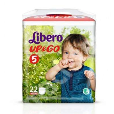 Scutece nr. 5 unica folosinta Up&Go, 10-16 kg, 22 bucati, Libero