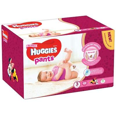 Scutece Pants nr. 3 Girl, 6-11 kg, 88 bucati, Huggies