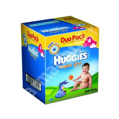 Scutece Super Dry Nr 4,  7-14 kg, 52 bucati, Huggies