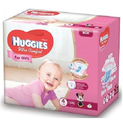 Scutece UC Box 4 Girl, 8 -14 Kg, 126 buc, Huggies