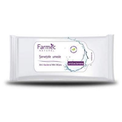 Servetele umede antibacteriene, 15 bucati, Farmec