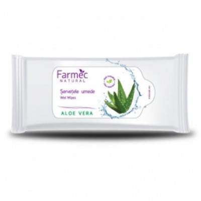 Servetele umede cu aloe vera, 15 bucati, Farmec