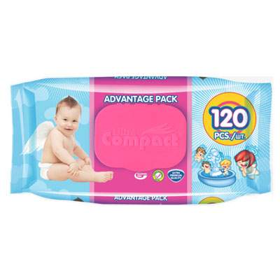 Servetele umede pentru copii Angels Towels, 120 bucati, Ultra Compact