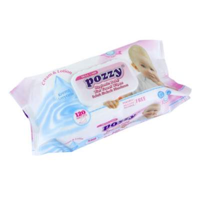 Servetele umede Pozzy Mega Pink, 120 bucati, Vatra