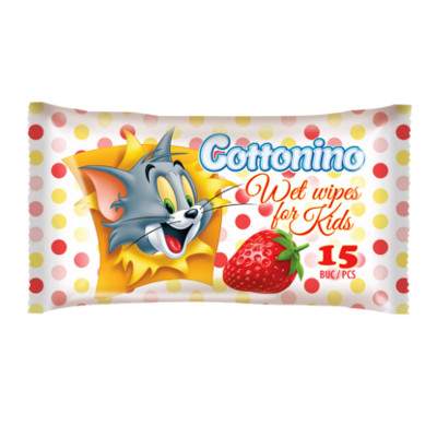 Servetele umede Tom&Jerry Strawberry, 15 bucati, Cottonino