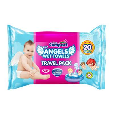 Servetele umede Travel Pack Angels, 20 bucati, Ultra Compact