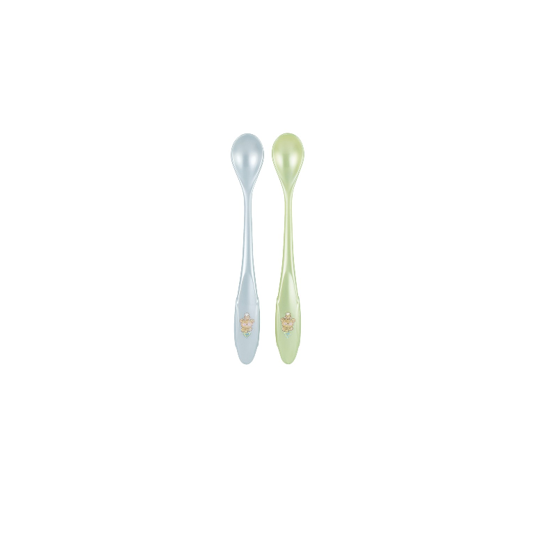 Set 2 lingurite cu maner lung Baby Blue Pearl-Mint Green, Rotho BabyDesign