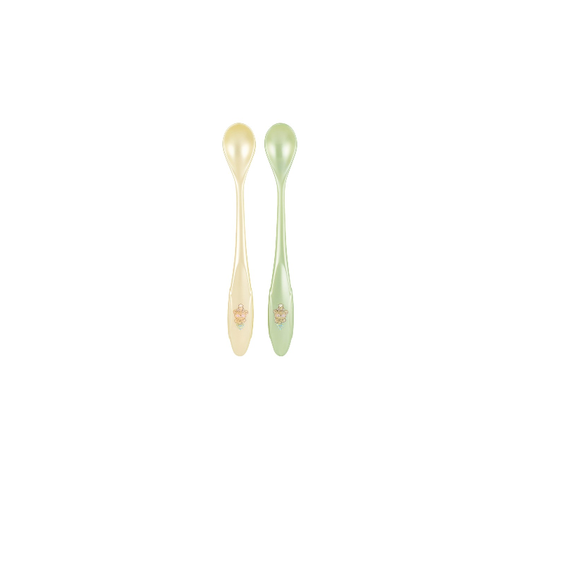 Set 2 lingurite cu maner lung Vanilla Pearl Mint Green, Rotho BabyDesign