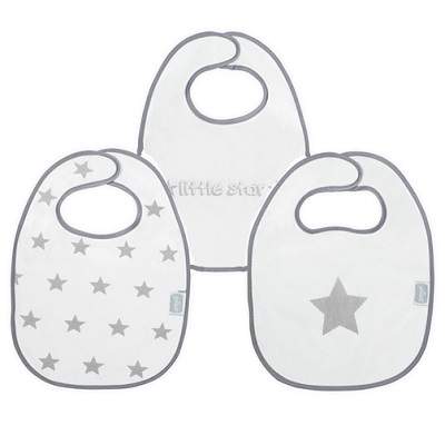 Set 3 bavete Little Star Gri, Jollein