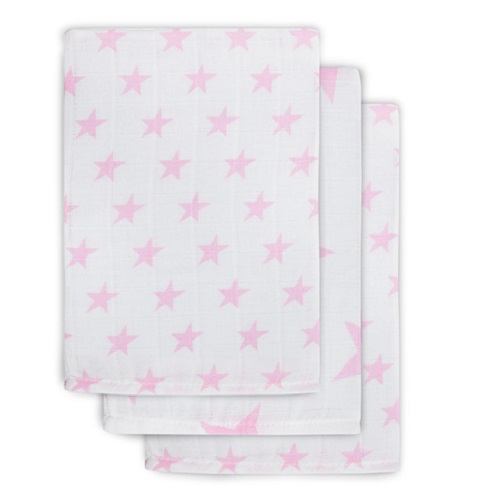 Set 3 scutece refolosibile Little Stars Pink, 15 x 21 cm, Jollein