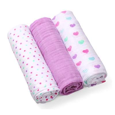 Set 3 scutece textile bumbac mov, 382/04, Babyono