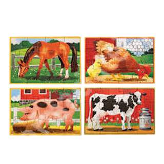 Set 4 puzzle de lemn animale domestice, MD3793, Melissa&Doug