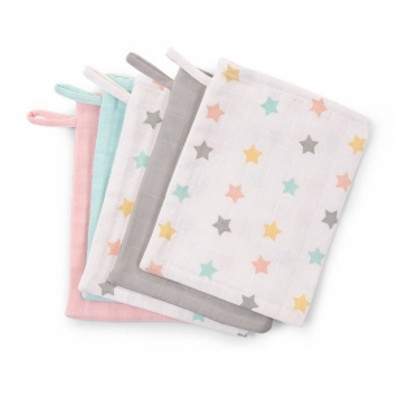 Set 5 prosoape de fata pentru copii in culori pastelate, CCFTPS, Childhome NV 