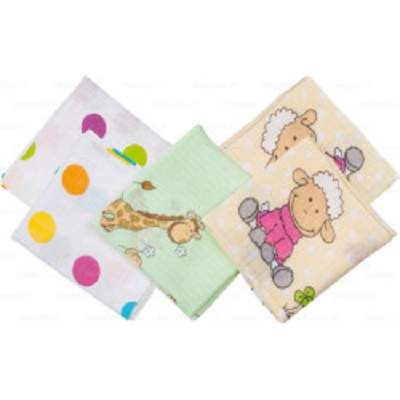 Set 5 Scutece din bumbac, +0 luni, 70x70cm, 304-01, Fillikid