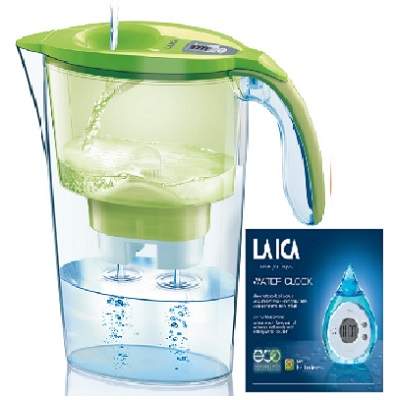 Set Cana filtranta Stream Green cu 3 filtre si ceas, J999E02, Laica